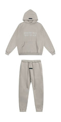 Fear of God Essentials Double Line Hoodie & Sweatpants Set Silver Grey