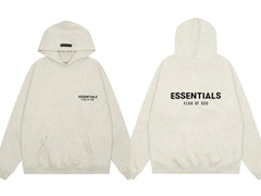 Fear of God Essentials Double Print Pullover Hoodie Cream