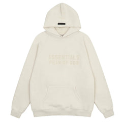 Fear of God Essentials Double Line Pullover Hoodie Cream White