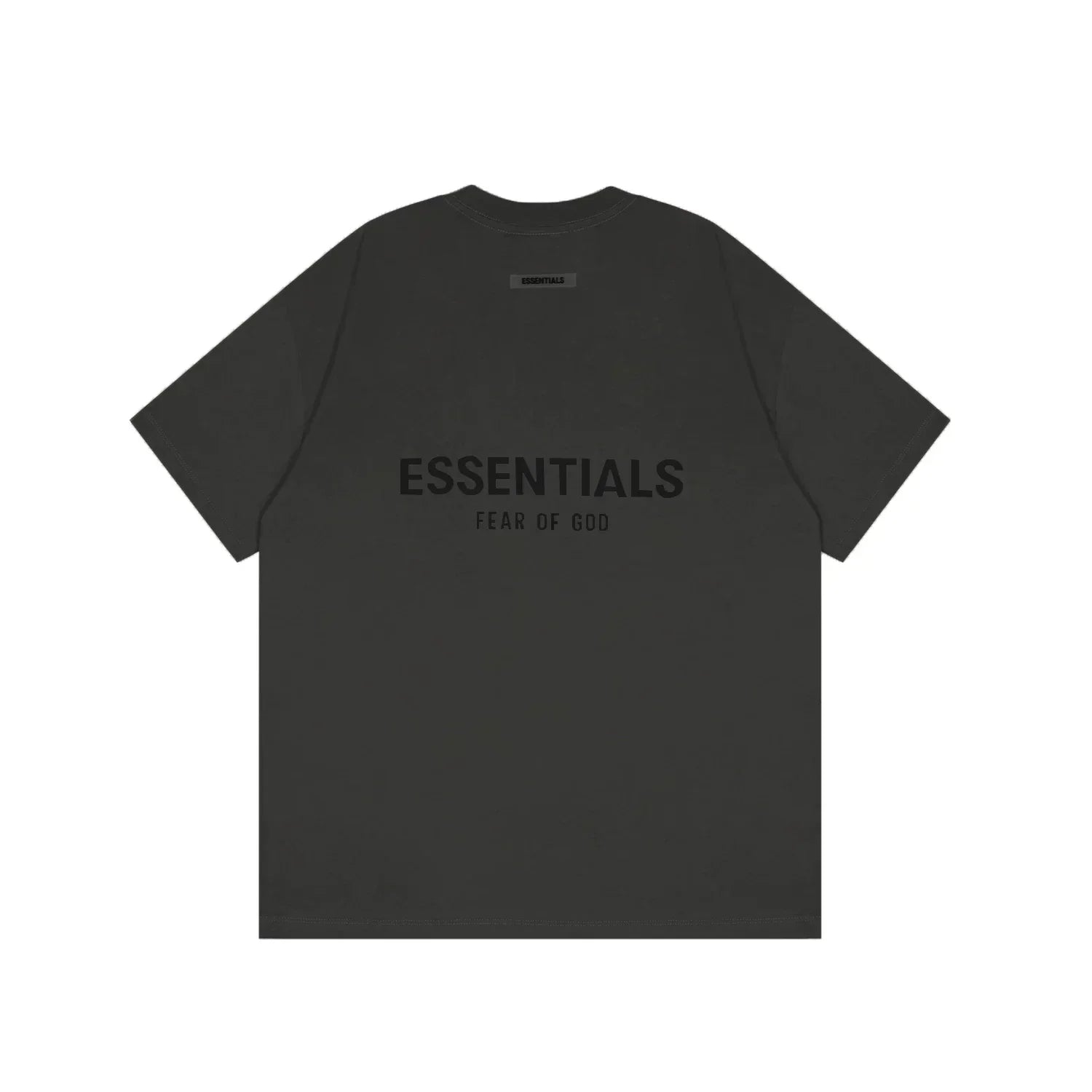 Essentials Fear of God Back-Print 3D Flocked Tee – Charcoal Grey