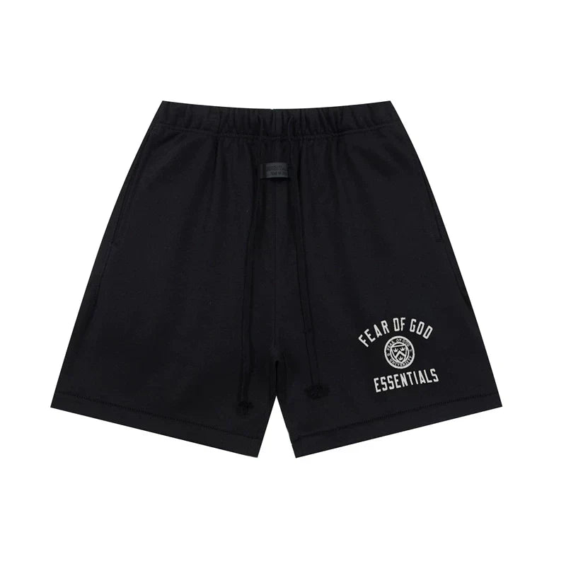 Fear of God Essentials Badge Print Athletic Shorts – Black