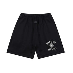 Fear of God Essentials Badge Print Athletic Shorts – Black