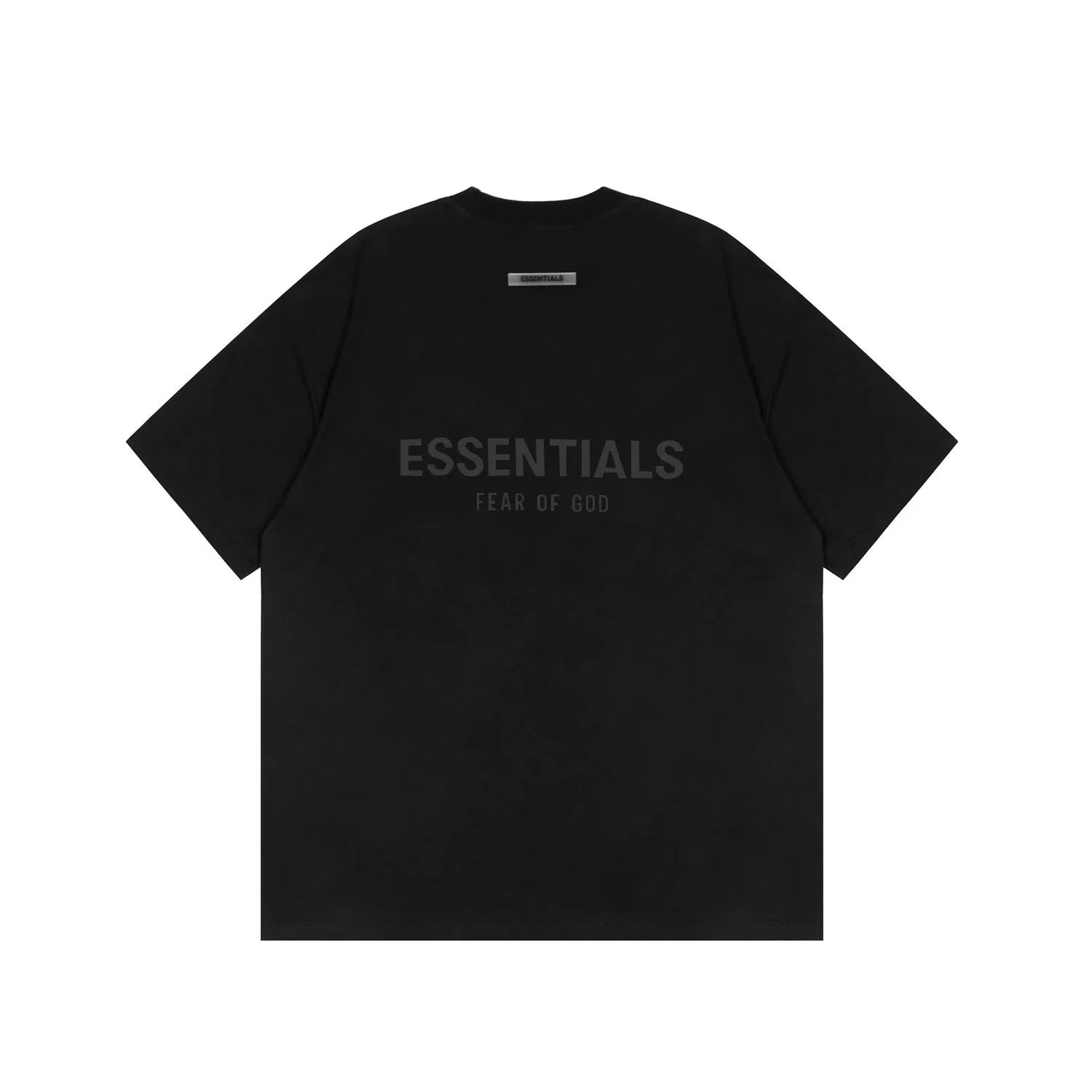 Essentials Fear of God Back-Print 3D Flocked Tee – Black