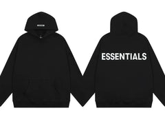 Fear of God Essentials Reflective Back Logo Pullover Hoodie – Black